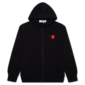 Women's Stacked Heart Hooded Sweatshirt - Black